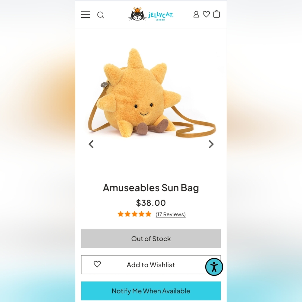 Jellycat Amuseables Sun Bag - Yellow and Brown
